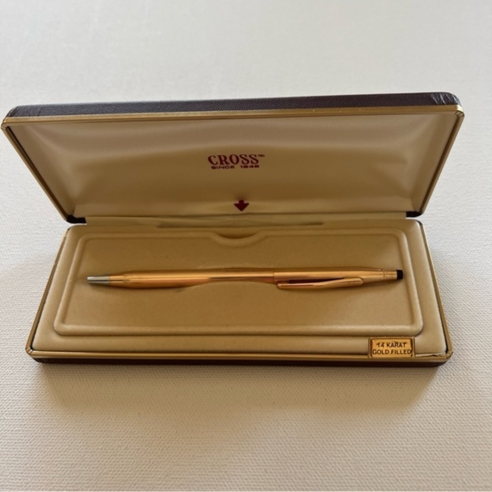 In Box Cross Ballpoint Pen 14KT‎ Gold Mint Condition (C4) Engraved "Terry"